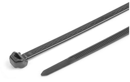 118-00272 S50ROS-PP-BK HellermannTyton Cable Ties, Cable Tray Cable Tie, 200mm x 4.9 mm, Black Polypropylene, Pk-100