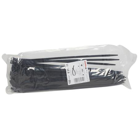 031811 Legrand Cable Tie, Cable Ties, 360mm x 7.6 mm, Black Plastic, Pk-100units