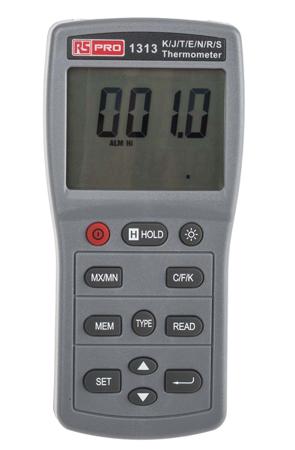 123-2367 RS PRO 1313 Digital Thermometer, 1 Input, E, J, K, N, R, S, T Type Input With UKAS Calibration