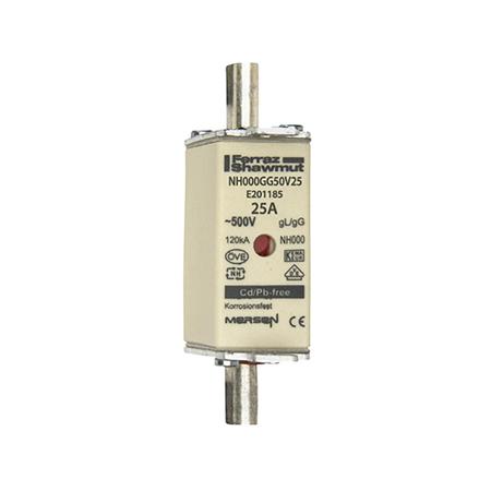 E201185 Mersen 25A NH Fuse, NH000, 500V ac