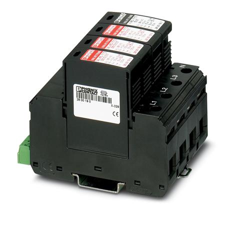 2800183 Phoenix Contact 3 Phase Surge Protector, 50kA, 250V ac, DIN Rail Mount