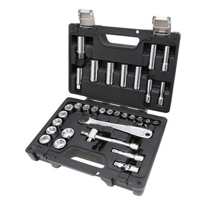 BW-913E-C33 BETA 33-Piece Metric 1/2, 3/8 Standard Socket Set with Ratchet, Hexagon