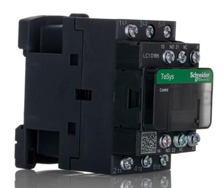 LC1D186U7 Schneider Electric LC1D Contactor, 230 V ac Coil, 3-Pole, 32 A, 7.5 kW 240 V, 3 NO, 300 V dc, 690V ac