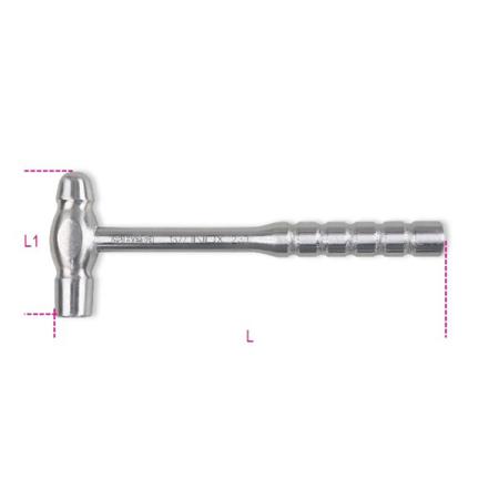1377INOX 340 BETA Ball-Pein Hammer with Stainless Steel Handle, 340g
