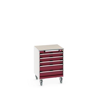 40402148-24V Bott, 5 Drawer Sheet Steel Floor Standing Storage Cabinet, 650 X 650 X 890mm