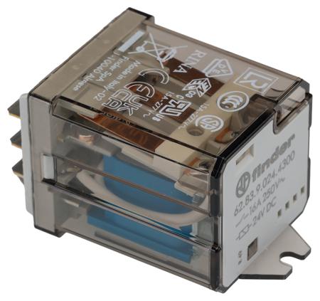 628390244300 Finder Flange Mount Power Relay, 24V dc Coil, 16A Switching Current, 3PST