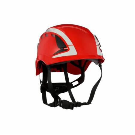 7100175097 3M SecureFit Red Hard Hat with Chin Strap, Adjustable, Ventilated