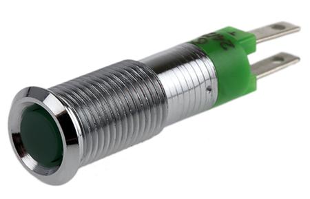 SMCP08214 Signal Construct Green Panel Mount Indicator, 24V dc, 8mm Mounting Hole Size, Solder Tab Termination, IP67