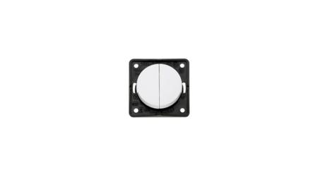 936752509 Berker White Push Button Light Switch, 2 Gang, INTEGRO