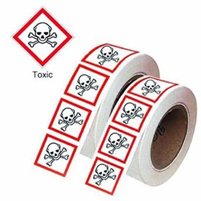 182-033 RS PRO Black, Red, White Vinyl Polyester Safety Labels 21mm x 21mm