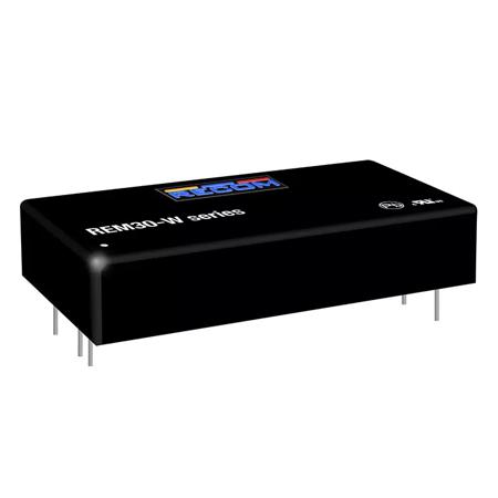 REM30-4805SW Recom REM30-W DC-DC Converter, 5V dc/ 6A Output, 18 → 75 V dc Input, 30W, Through Hole, +105°C Max Temp -40°C