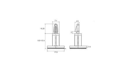 RND-610-00138 Self Adhesive PCB Support 4.8mm PU=Pack