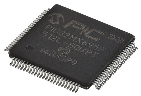 PIC32MX695F512L-80I/PT Microchip, 32 bit PIC Microcontroller, 80 MHz, 512kB FLASH, 100-Pin TQFP