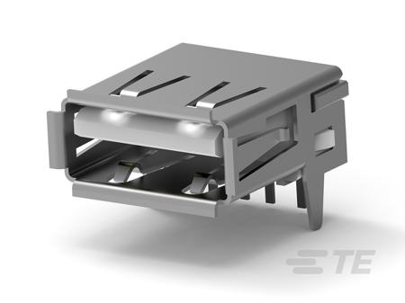 6364372-2 TE Connectivity Right Angle, Through Hole, Socket- Single Port Type A 2.0 USB Connector
