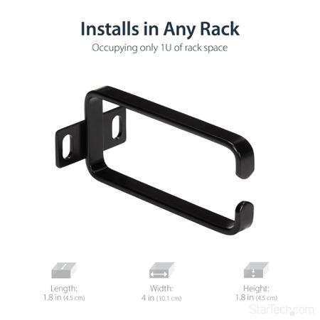 CMHOOK1UN StarTech.com CMHO Series Cable Management D-Ring Hook for Use with Rack Mounting, 1 Piece(s), 4.0 x 1.8 x 1.8in