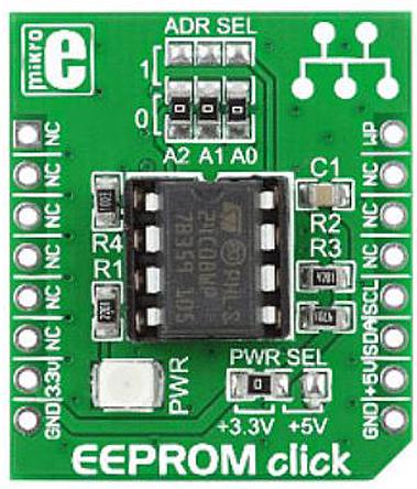 MIKROE-1200 MikroElektronika , EEPROM Click EEPROM Add On Board for mikroBUS