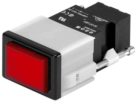 02-021.001 EAO, 02 LED Pilot Light, 21.2 x 29.2mm Cutout, Rectangular
