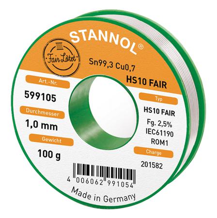 599105 Stannol 1mm Wire Lead solder, 227°C Melting Point