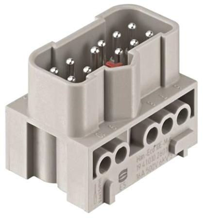 19410102601 HARTING Heavy Duty Power Connector Insert, 16A, Male, Han-Eco Series, 10 Contacts