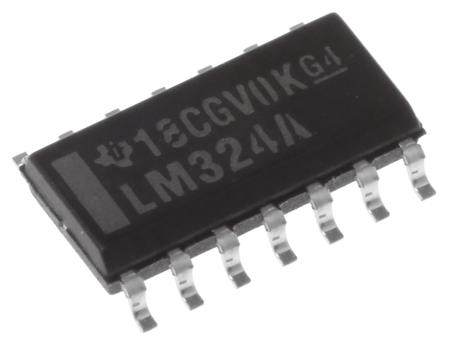LM324AD  Texas Instruments, Operational Amplifier, 1.2 MHz, 14-Pin 30 V SOIC