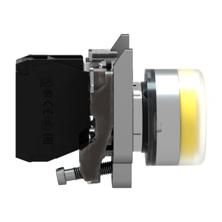 XB4BP51 Schneider Electric XB4 No Yellow Push Button NO Spring Return