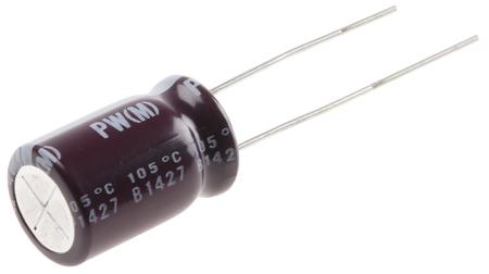 UPW1A102MPD Nichicon 1000μF Aluminium Electrolytic Capacitor 10V dc, Radial, Through Hole -