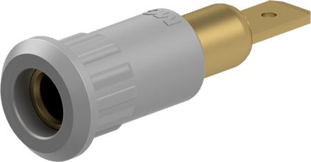 64-3010-28 Staubli Grey Socket Test Socket, Tab Termination, 25A, 30V ac, Gold Plating