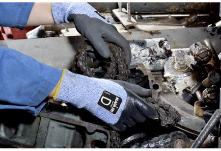 3458203---6 Mapa KRYTECH 582 Black/Blue Nitrile Assembly, Automotive Industry, Construction, Emergency Services Work Gloves, Size 6