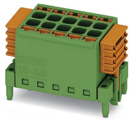 1848671 Phoenix Contact SDDC 1.5/ 5-PV-3.5 Series PCB Terminal Block, 5-Contact, 3.5mm Pitch, Surface Mount, 2-Row, Screw