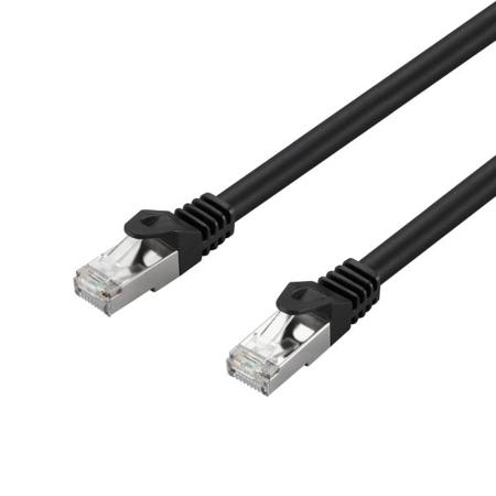 TEC11BLK2.0914 TaoglasTEC11, 914mm Cat6a, Black RJ45 to Male RJ45 Male, S/FTP Shielded, Terminated PVC Sheath