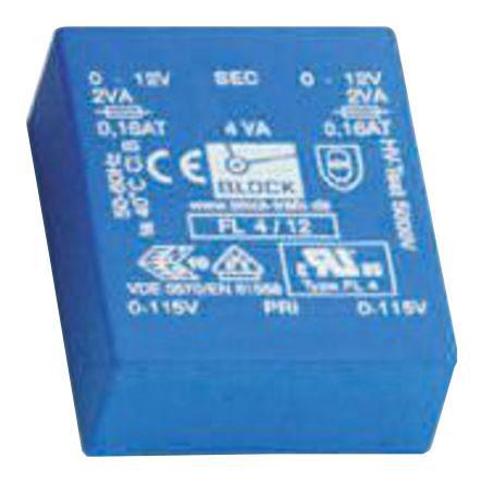 FL-4-6 6V ac 2 Output Through Hole PCB Transformer, 4VA