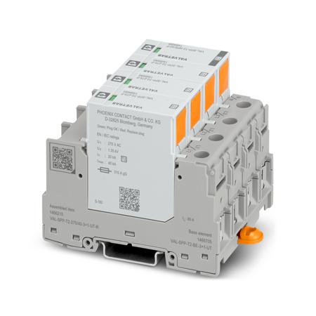 1466215 Phoenix Contact, VAL-SPP Surge Arrester 275 V dc Maximum Voltage Rating 80kA Maximum Surge Current Type 2 Arrester