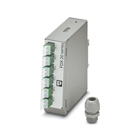 1019680 Phoenix Contact FDX 20Series, 2 Port Single Mode Fibre Splice Enclosure, Single Mode Fiber Glass Optical Fibre Type