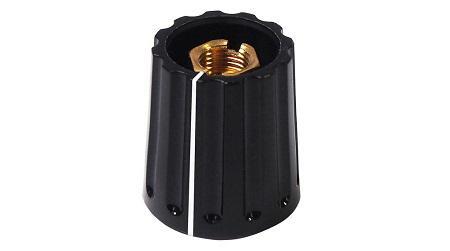 021-2320 Elma 10mm Black Potentiometer Knob for 4mm Shaft Round Shaft,