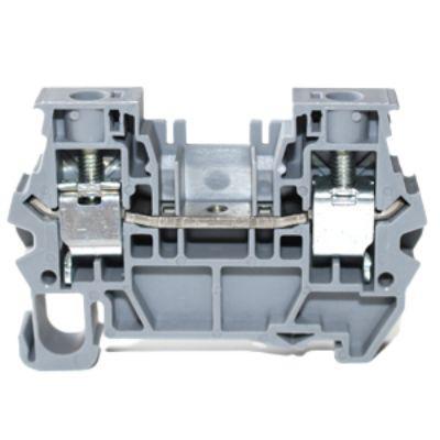 262-4385 RS PRO Grey Feed Through Terminal Block, 6mm², 1-Level, Clamp Termination