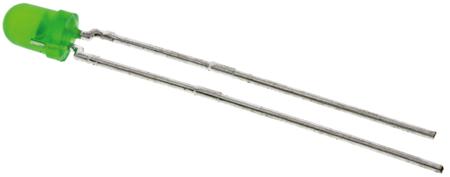 TLLG4401 Vishay 575 nm Green LED, 3mm (T-1) Round Through Hole package