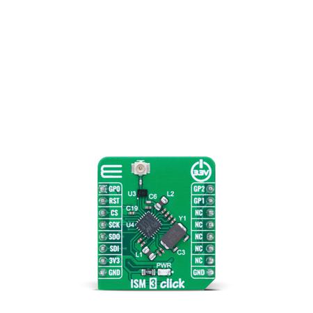 MIKROE-6066 MikroElektronika ISM 3 Click S2-LP Module FSK, GFSK, GMSK, LoRa, MSK, OOK Add On Board for mikroBUS 433MHz