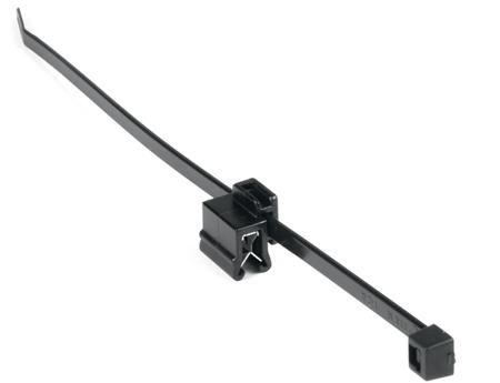 156-00698-T50ROSEC5B-PA66W-BK HellermannTyton EdgeClip Series, Black Nylon 66 Cable Tie Assemblies200mm x 4.6mm