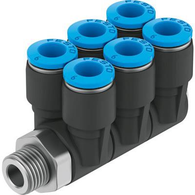 QSLV6-1-4-1-4-U Festo QSLV6 Series Threaded-to-Tube, NPT 1/4 Male to 1/4 in, Threaded-to-Tube Connection Style, 190805