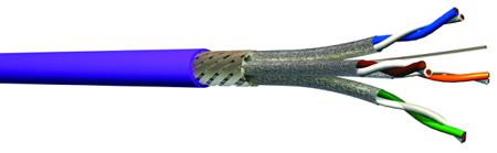 60045SHEV CAEMMC, 500m Cat7, Red lilac, Tinned Copper Braid, Unterminated LSZH Sheath