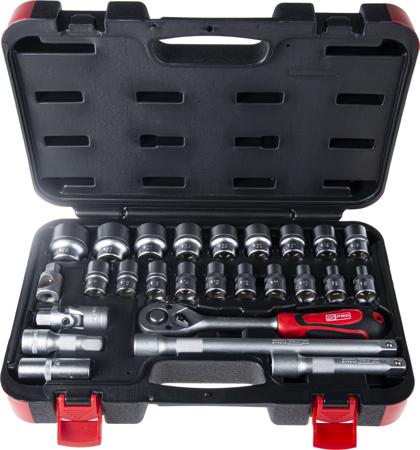 817-9230 RS PRO 26-Piece Metric 1/2 in Standard Socket Set with Ratchet, 6 point