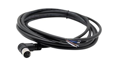 RND-205-01159 RND Right Angle Female 4 way M8 to Straight Connector & Cable, 2m