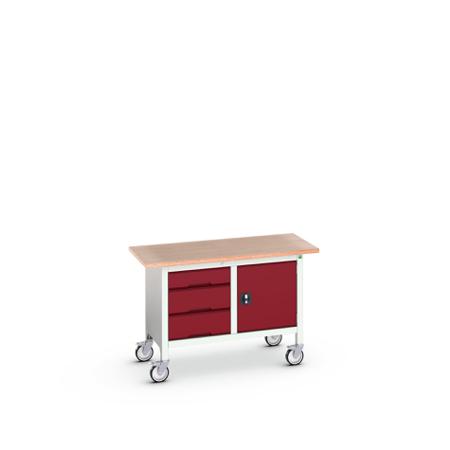 16923203.24 Bott 1 Door, 3 Drawer Sheet Steel Floor Standing Storage Cabinet, 1250 x 600 x 830mm