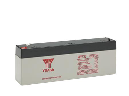 NP2.1-12 Yuasa 12V Faston 4.8mm Sealed Lead Acid Battery, 2.1Ah