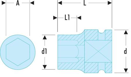 NS-22A Facom 22mm, 1/2 in Drive Impact Socket