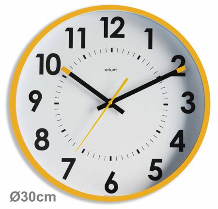 11248 Orium Yellow Analog Wall Clock, 30cm Diameter