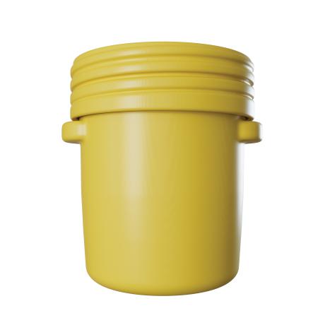 EDR16500YL Eagle Lab Packs with Screw-On Lid 5gal Yellow Hinged HDPE Waste Bin