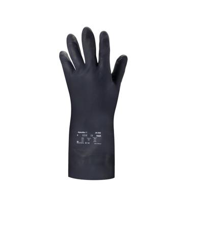 29500090BP Ansell AlphaTec Black Latex Chemical Resistant Gloves, Size 9, Large, Latex, Neoprene Coating