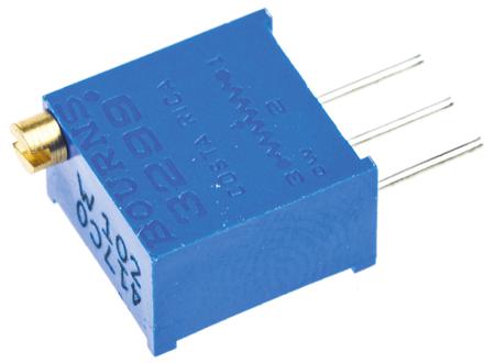 3299W-1-102LF Bourns 3299W Series 25-Turn Through Hole Trimmer Resistor with Pin Terminations, 1kΩ ±10% 1/2W ±100ppm/°C Top Adjust