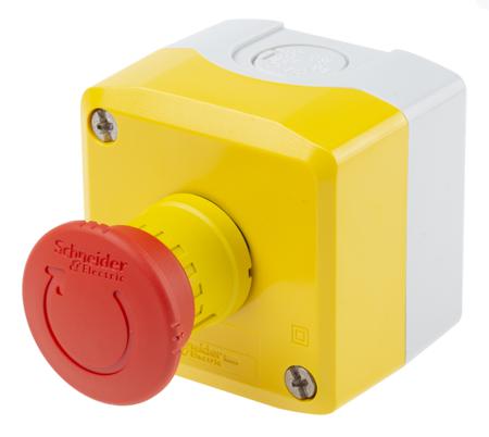 XALK178G Schneider Electric Harmony XALK Series Twist Release Emergency Stop Push Button, Surface Mount, 40mm Cutout, 1NO + 2NC,